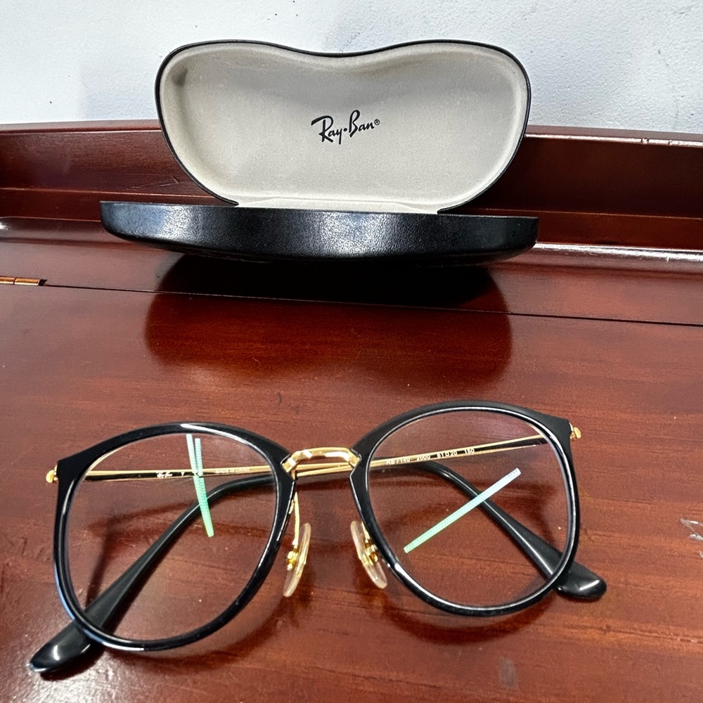 Ray-Ban Eyeglasses Frames RB 7140 2000 51-20-150 Black Gold Frames only*
